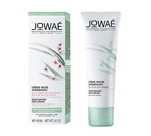 Jowaé Crema Ricca Idratante con Acqua di Fiori di Sakura, ottimale per la Pelle Secca, anche Sensibile, Formato da 40 ml