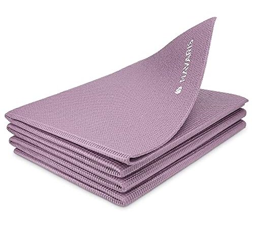 Navaris Tappetino Yoga Pieghevole Anti-scivolo - Tappeto Sottile 4mm in Morbido Memory-foam - Ginnastica o Esercizi Pilates in Viaggio Parco Palestra