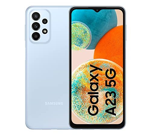 Samsung Galaxy A23 5G Smartphone Android 12, Display Infinity-V 6.6’’¹, 4GB RAM e 128GB di memoria interna espandibile², Batteria 5000 mAh³, Awesome Blue [Versione Italiana]