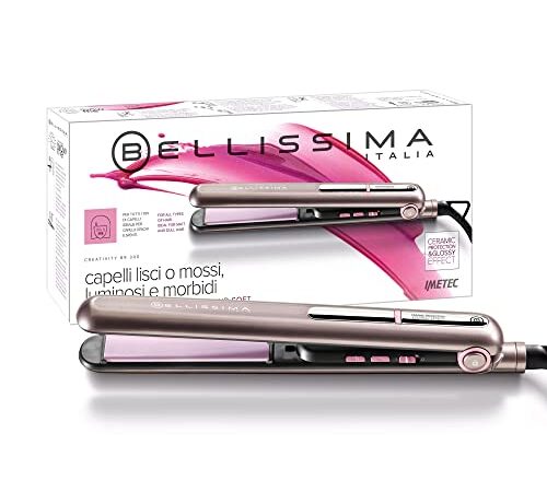 Bellissima Imetec Creativity B9 300 Piastra per Capelli, Styling Liscio o Mosso, Rivestimento in Ceramica, Regolazione Temperatura da 150°C a 230°C, Sistema Riscaldamento Rapido