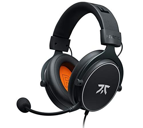 Fnatic REACT - Cuffie da gioco per Esports con driver da 53mm, struttura in metallo, suono stereo preciso, microfono staccabile, Jack da 3.5mm (PC, PS4, PS5, XBOX ONE, XBOX SERIES X, playstation 4)