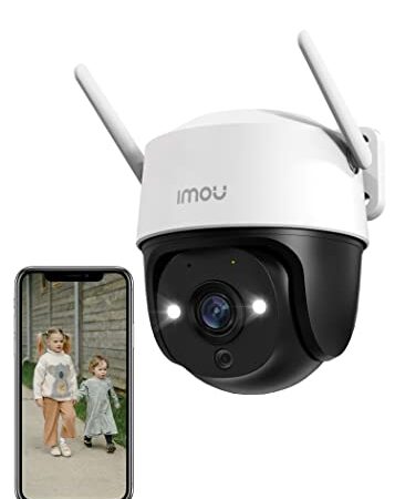 Imou Telecamera Wi-Fi Esterno 1080P Visione Notturna a Colori, Telecamera WiFi 360°, IP66, Tracciamento Intelligente, Rilevamento Umano con Faretto e Sirena, Audio Bidirezionale, 2,4Ghz Cruiser SE+