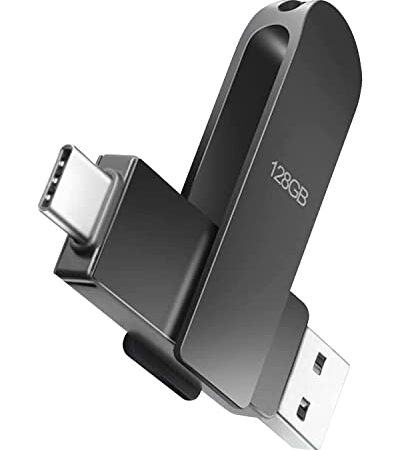 Jstoo Chiavetta USB C 128 GB 3.0, Metallo 2 en 1 Pen Drive, OTG Pennetta USB per PC, Laptop, Tablet, Smartphone di Tipo C, TV, etc