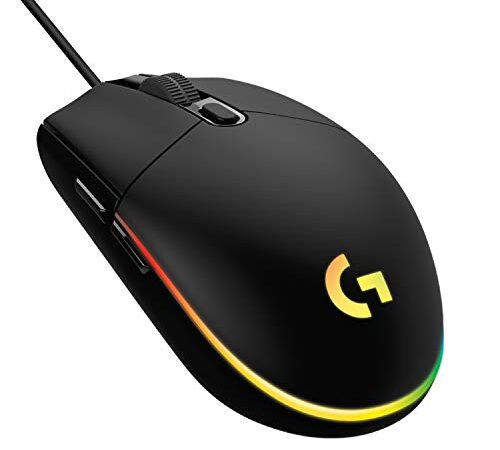 Logitech G203 LIGHTSYNC Mouse Gaming con Illuminazione RGB, Personalizzabile, 6 Pulsanti Programmabili, Sensore per Gaming, Tracciamento a 8.000 DPI, Peso Ridotto - Nero