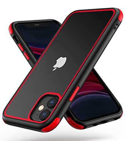 MobNano Cover Compatibile con iPhone 11, Silicone in TPU, Sottile Antiurto AntiGraffio, Protettiva Custodia Compatibile con iPhone 11 - Nero Rosso