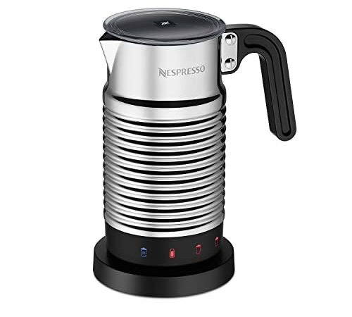 NESPRESSO Aeroccino 4, Montalatte elettrico per cappuccino, 4 funzioni: schiuma calda leggera o densa, schiuma fredda e latte caldo, colore Nero