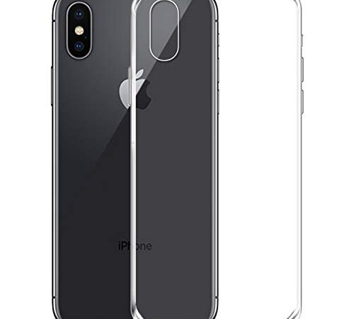 NEW'C Cover per iPhone X, iPhone XS, Custodia Gel Trasparente Morbida Silicone Sottile TPU [Ultra Leggera e Chiaro]