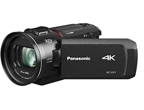 Panasonic HC-VX1EG-K Videocamera Compatta Ultra HD 4K, Grandangolo 25 mm, Zoom ottico 24x, 4K Cropping, Wi-Fi, Nero