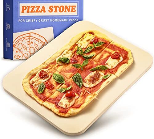 Pietra Refrattaria per Pizza da Forno Elettrico, Grill e Barbecue - Rettangolare 30x38 cm - Per un Impasto Croccante