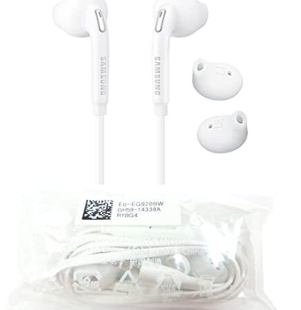 SAMSUNG EG920 - Auricolari Originali in-Ear Galaxy S6 Edge SM-G925F (Tappi per Le Orecchie, Spina da 3,5 mm, Suono Stereo), Bianco