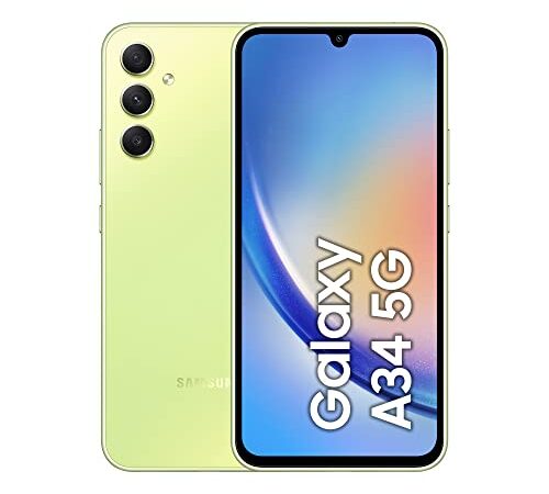 Samsung Galaxy A34 5G Smartphone Android, Display FHD+ Super AMOLED 6.6”, 8GB RAM e 256GB di memoria interna espandibile, Batteria 5.000 mAh, Awesome Lime [Versione Italiana]