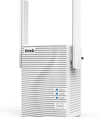 Tenda A18 Ripetitore Wifi Wireless,Velocità Dual Band AC1200 1200Mbps, Wifi Extender e Access Point, Porta LAN, Porta Fast Ethernet, Doppia Antenne,Bianco