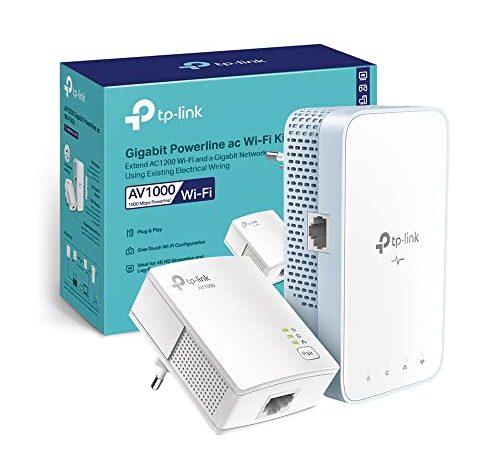 TP-Link TL-WPA1000 Kit Powerline, AV1000 Mbps su Powerline, AC1200 su WiFi Dual Band, 1 Porta Gigabit, Plug & Play, Homeplug AV2, Tecnologia OneMesh, Estendi Rete Tramite Impianto Elettrico