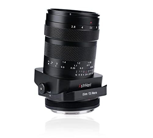 AstrHori 85mm F2.8 Macro e inclinazione e teleobiettivo medio Manuale 3 in 1 Fotogramma intero Insetto Gioiello Obiettivo ritratto per Fotocamere Mirrorless Sony E A7,A9,A6000,A6500,A6600.etc(Nero)