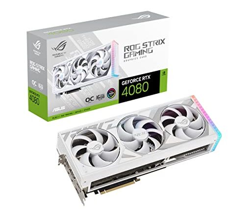 ASUS ROG Strix NVIDIA GeForce RTX 4080 OC Edition Scheda Grafica, 16 GB GDDR6X 256-bit 22,4 Gbps PCIE 4.0, GPU Tweak III, ROG-STRIX-RTX4080-O16G-WHITE