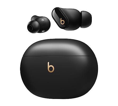 Beats Studio Buds + (2023) - Auricolari true wireless con cancellazione del rumore, compatibilità Apple e Android migliorata, microfono incorporato, cuffie Bluetooth resistenti al sudore Nero e oro