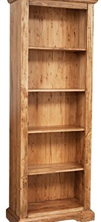 Biscottini Libreria scaffale legno Made in Italy - Scaffali in legno massello 211x38x79 cm - Scaffale libreria da terra - Scaffali legno