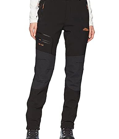 DAFENP Pantaloni Trekking Donna Softshell Pantaloni da Lavoro Estivi Impermeabili Pantaloni Montagna Escursionismo Leggero Traspirante Asciugatura Rapida All'aperto KZ1816W-Black4-M