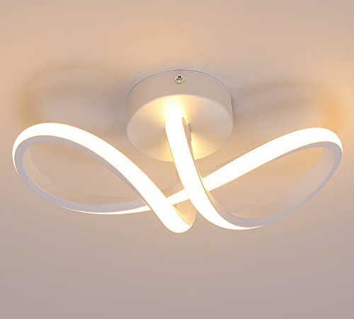 DAXGD Plafoniera led Soffitto Moderne, Lampadario LED Curva 20W 2500 Lm, Lampada da Soffitto Bianco Caldo 3000K per soggiorno, camera da letto, cucina e sala da pranzo