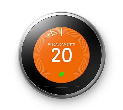 Google Nest Learning Thermostat 3Rd Generation, Acciaio Inox, ‎8.3 x 8.3 x 3 cm 1 grammi