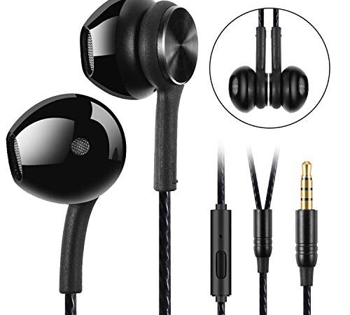 GUUVOR Auricolari,Cuffie Magnetici Sport,Auricolari in-Ear con Microfono,Resistente al Sudore,Isolamento del Rumore,Alta Definizione,Bassi Potenti,per Samsung,LG,Xiaomi, Huawei etc- Nero