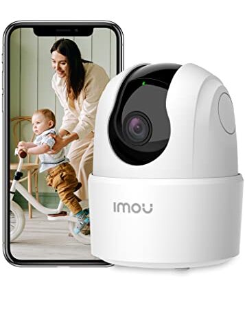 Imou Telecamera Wi-Fi Interno, 1080P Videocamera di Sorveglianza, Tracciamento del Movimento con Sirena, con Rilevamento Umano, Audio Bidirezionale, Funziona con Alexa, 2,4G, Ranger 2C