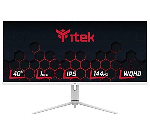 Itek Monitor GGF - 40 pollici, Piatto, Risoluzione 3440x1440 Ultra WQHD, Schermo 21:9, HDR600, Pannello IPS da 144Hz, risposta 1ms, collegamento HDMI e DP, Uscita Audio, luci Led RGB, HUB USB, Type-C