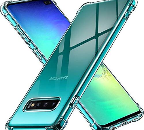 iVoler Cover per Samsung Galaxy S10+ / S10 Plus, Custodia Trasparente per Assorbimento degli Urti con Paraurti in TPU Morbido, Sottile Morbida in Silicone TPU Protettiva Case