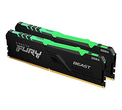 Kingston FURY Beast RGB 16GB (2x8GB) 3200MHz DDR4 CL16 Memoria Gaming Kit per Computer Fissi Kit da 2 KF432C16BBAK2/16