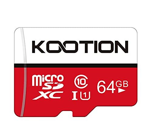 KOOTION 64GB Scheda di Memoria Micro SD Classe 10 U1 A1 4K UHS-I Scheda MicroSDXC 64 Giga Scheda SD Memory Card TF Card Alta Velocità Fino a 100MB/s, Micro SD Card per Telefono, Videocamera, Gopro
