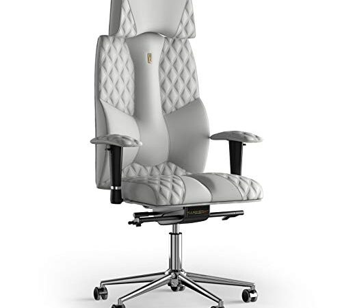 KULIK SYSTEM Sedia da ufficio ergonomica per scrivania - Sedia regolabile e confortevole con sistema di supporto lombare e spinale | Design brevettato| BUSINESS Eco Pelle - Bianco Design