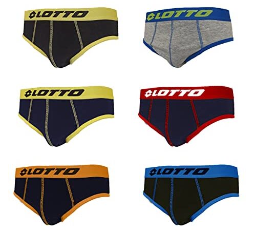 Lotto 6 Slip Uomo in Cotone Elasticizzati Modelli Assortiti (4/M, LS1011)