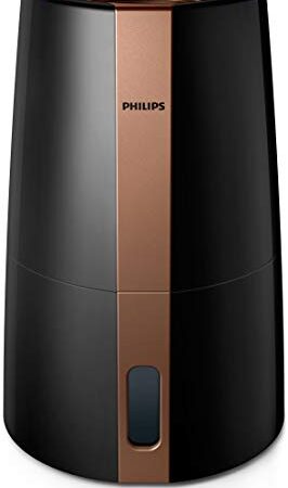Philips 3000 Series Umidificatore d'Aria - 25 W, Fino a 45 m2, Diffonde il 99% di Batteri in Meno*, Favorisce l'Idratazione della Pelle, Modalità Sleep Silenziosa, Nero (HU3918/10)