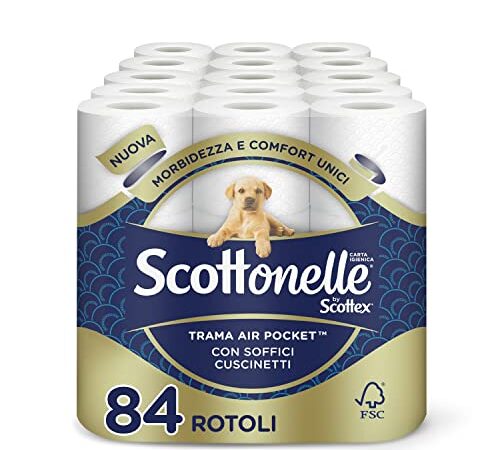 Scottonelle Carta Igienica Soffice e Trapuntata, Confezione da 84 Rotoli (6x14)