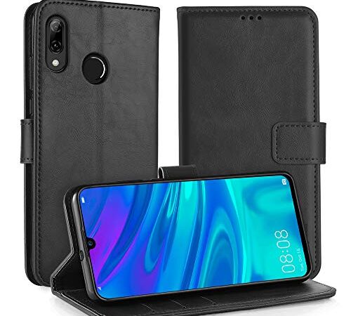 Simpeak Cover Compatibile per Huawei P Smart 2019 6,21", Custodia Compatibile per Huawei P Smart 2019 in Pelle Portafoglio con Supporto[Supporto Stand] [Chiusura Magnetica], Nero