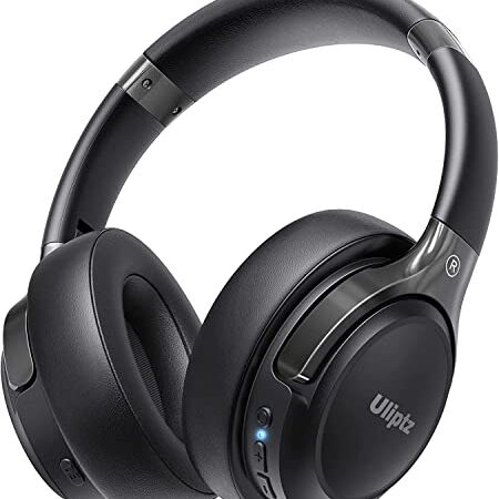 Uliptz Cuffie Wireless Bluetooth, 65 Ore Di Riproduzione, 6 EQ Modalità di Suono, Cuffie Senza Fili Stereo HiFi Over Ear con Microfono, Cuffie Bluetooth 5.3 per Viaggio/Ufficio/Telefono/PC (Nero)