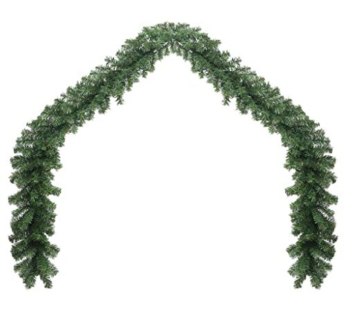 vidaXL Ghirlanda di Natale Verde Folta PVC 10 m Decorazione Natalizia Addobbi