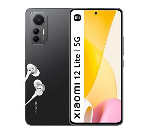 Xiaomi 12 Lite 5G - Smartphone 8+128 GB, Display AMOLED 6.55” 120Hz , Snapdragon 778G, Tripla fotocamera 108MP, 4300mAh con 67W Turbo Charge, Black (IT + 2 anni garanzia), design ultra leggero