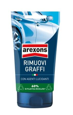 Arexons Rimuovi graffi - Pasta rimuovi graffi, Togli graffi auto carrozzeria, Speciali microparticelle per attenuare anche i graffi profondi, Delicato sulla carrozzeria, Con agenti lucidanti, 150 gr