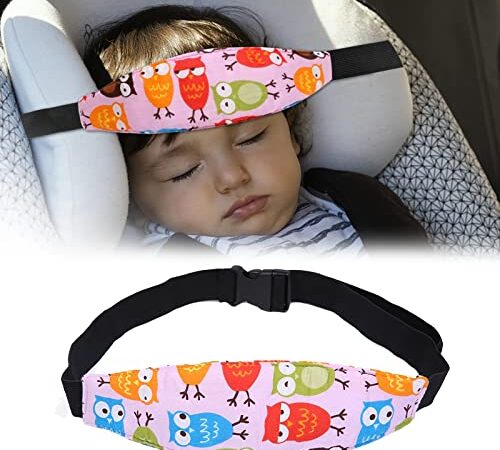 Bambino Cinturino Regolabile Auto Sicurezza, Cinturino Supporto Testa Bambini, Cinturino Testa Auto Bambini per Seggiolino per Bambini o Passeggino, Accessorio per Dormire in Auto