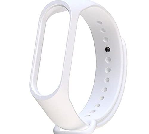 CABLEPELADO Cinturino compatibile per Xiaomi Mi Band 4 & Xiaomi Mi Band 3 | Morbido | Silicone | Ricambio Braccialetto impermeabile, bianco, Resistente,Impermeabile,Morbido