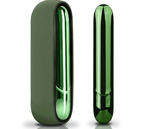 Custodia in Alta Qualità compatibile con IQOS ILUMA, Cover + Frontalino Magnetico, Custodia laterale magnetica, Cover di protezione in materiale morbido, borsello accessori iqos (Dark Green)