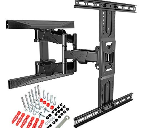 Ergosolid Supporto da parete per TV orientabile, robusto per schermi da 45 a 75 pollici, LED LCD, supporto TV con VESA max 600 x 400 mm, fino a 45,5 kg, Nero