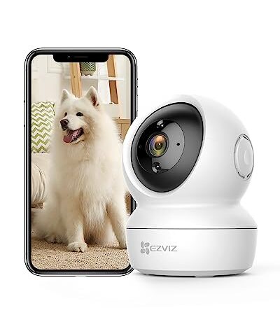 EZVIZ C6N Telecamera Wi-Fi Interno 1080p Videocamera Sorveglianza Interno Pan/Tilt/Zoom Compatibile con Alexa, Rotazione a 360°, Visione Notturna, Tracciamento del Movimento e Audio Bi-direzionale