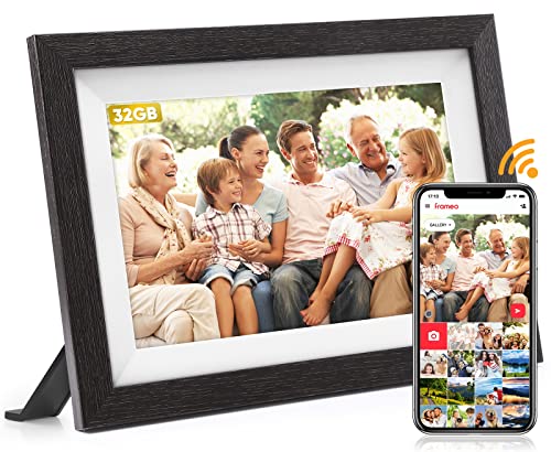 FUMAT Cornice Digitale WiFi, 10.1 Pollici Portafoto Digitale Elettronica con 32 GB Memoria, per condividere foto e video ovunque tramite l'applicazione Frameo, Auto-rotazione,Regalo Festa della Mamma