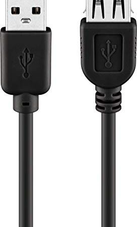 Goobay 68625 Cavo Prolunga USB 2.0 ad Alta Velocità, Nero, 0.6 m Lunghezza del Cavo