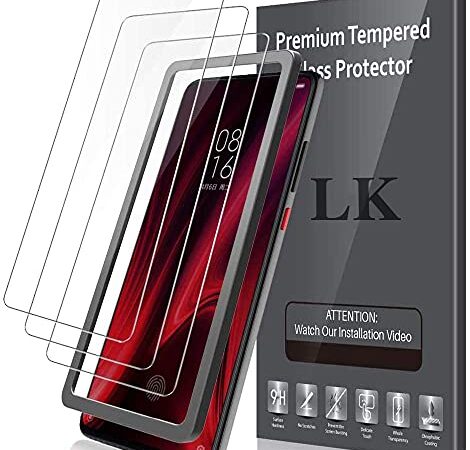 LK Vetro Compatibile con Xiaomi Mi 9T / Mi 9T Pro Pellicola Protettiva, 3 Pezzi, 9H Durezza Vetro Temperato,Strumento Una Facile Installazione, Protezione Schermo Screen Protector