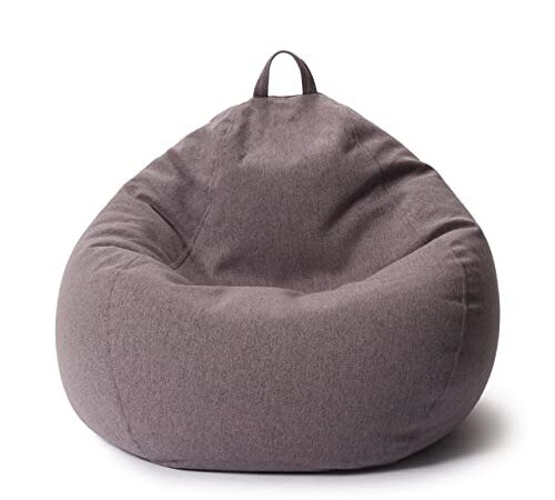 Lumaland Poltrona a Sacco Comfort Line - XL - 90x110x50 cm - Bean Bag Interno ed Esterno per Giardino, Salotto, Balcone - Pouf Elegante e Morbido Outdoor & Indoor - Grigio Scuro