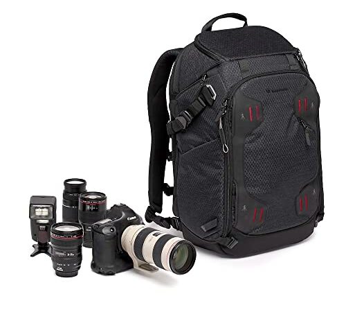 Manfrotto PRO Light Multiloader M, Zaino Fotografico Professionale per Fotocamere, 4 Punti di Accesso, Attacchi per Treppiede Multipli, 3 Modalità di Utilizzo, Divisori Intercambiabili, Nero