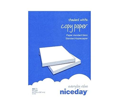 Niceday risma da 500 fogli A4, 80 g/m², carta bianca